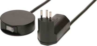 Zwischenstecker Typ 12 / Typ 13 schwarz mit externem Schalter