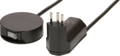 Zwischenstecker Typ 12 / Typ 13 schwarz mit externem Schalter