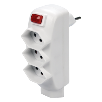 Mehrfachadapter SWING 3+1xT13 drehbar 300° mit Schalter ws