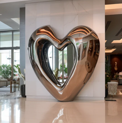 Stainless Steel Heart Mirror