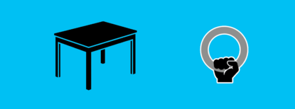 Tisch mit Haltegriff/Handlauf