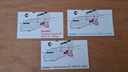 Visitenkarten mit Landkarte - SimDeC Querformat