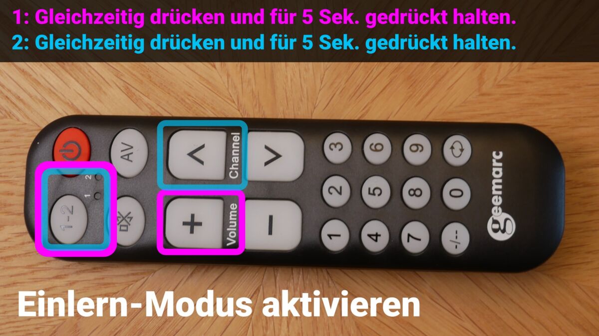 TV-10 (Geemarc) - Einlernen