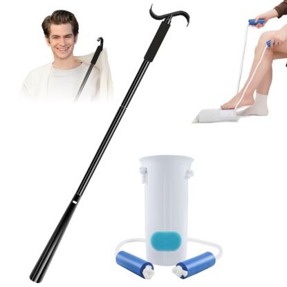 2 Pack Dressing Aid Set Clothing Stick Sock Aid QWQ12