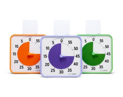 3er Set Gruppen Time Timer 19cm x 19cm orange, violett und grün